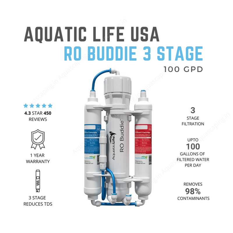 Aquatic Life RO Buddie – Pacco Da 3 Cartucce: Resina A Letto Misto (Cambia Colore), Sedimenti E Carbone Attivo
