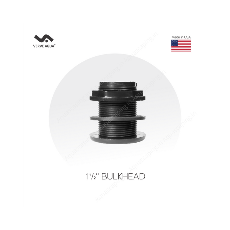 aquarium bulkhead 1 1/2'' front close up view Inside Slip/ Outside Thread