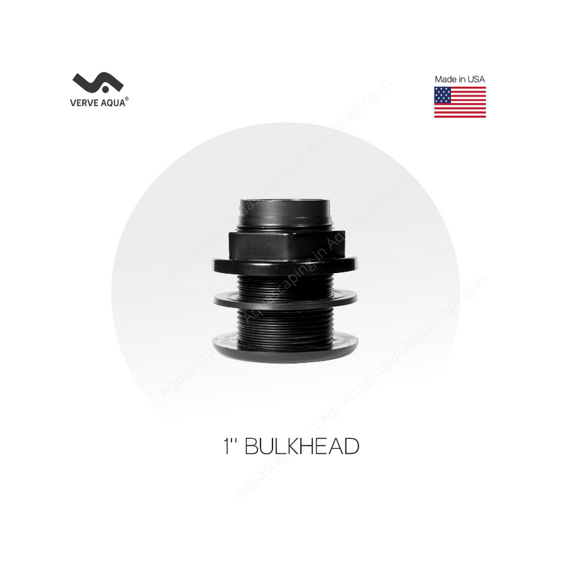 aquarium bulkhead 1'' front close up view Inside Slip/ Outside Thread