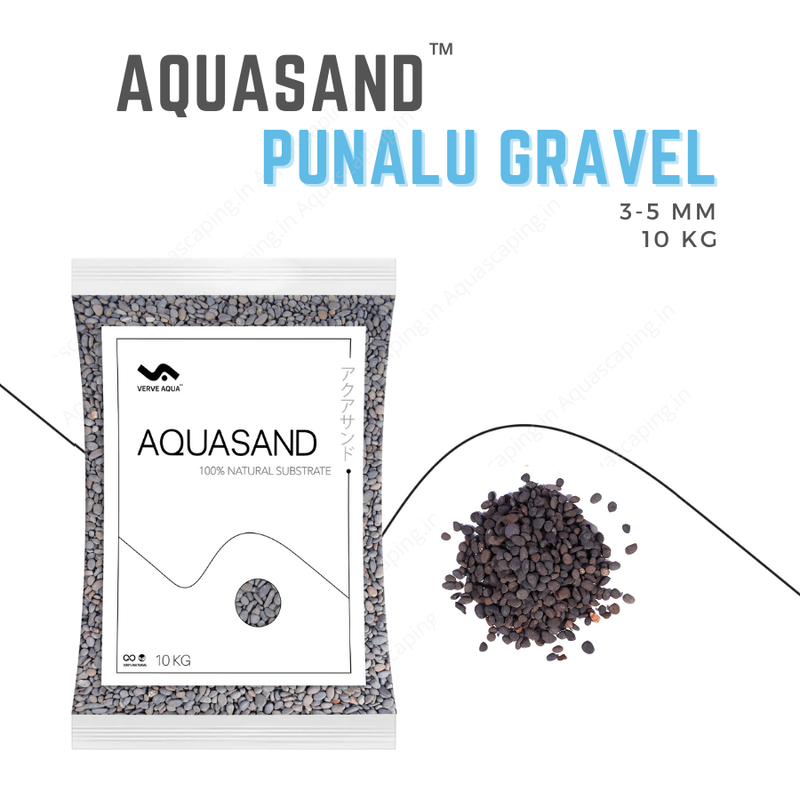 aquasand punalu gravel 3-5 mm aquarium substrate premium quality India 100% natural rounded pebble gravel