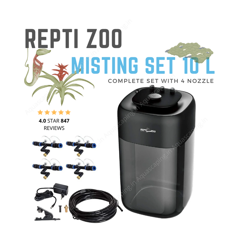 repti zoo misting system for paludarium, terrarium, aquatic plants, reptile etc 10 litre complete delux kit with 4 misting nozzles tr05 india