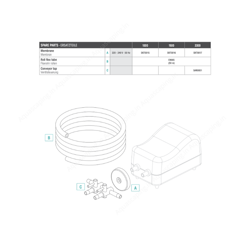 Sicce Air Light Spare Parts